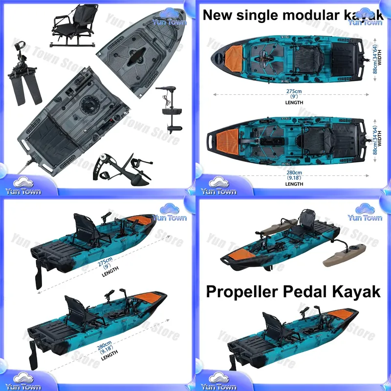 Fishing Kayak Sit In - 모듈식 카약 9.5피트 싯온탑 페달 핀