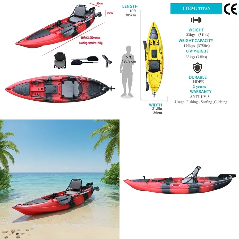 10피트 싱글 시트 낚시용 패들 카약 (전동 모터 장착 - Fishing Kayak Sit In 리뷰 및 가격