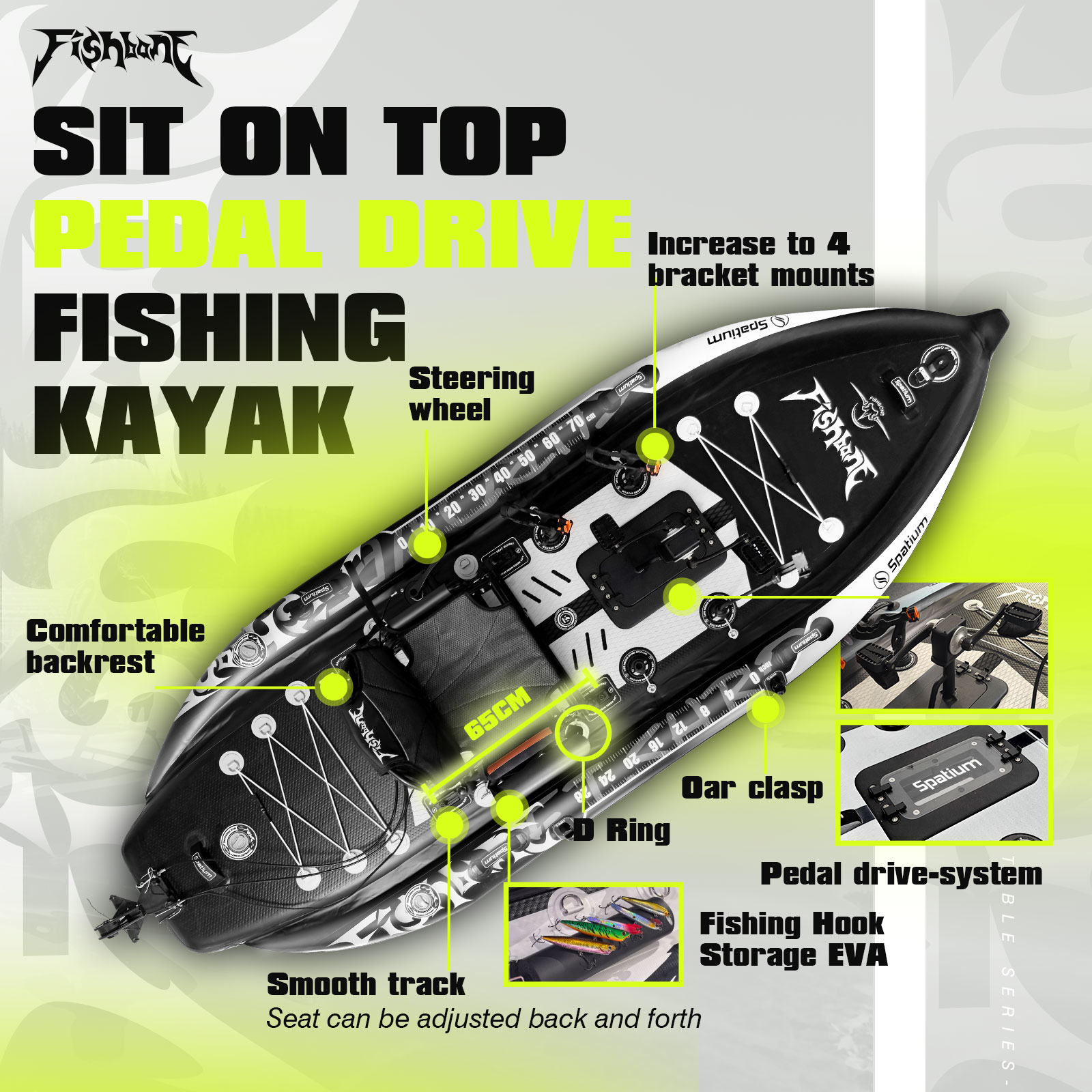 스파티움 낚시 카약 보트 페달 드라이브 싯온탑 페달 드 - Fishing Kayak Sit In 리뷰 및 가격